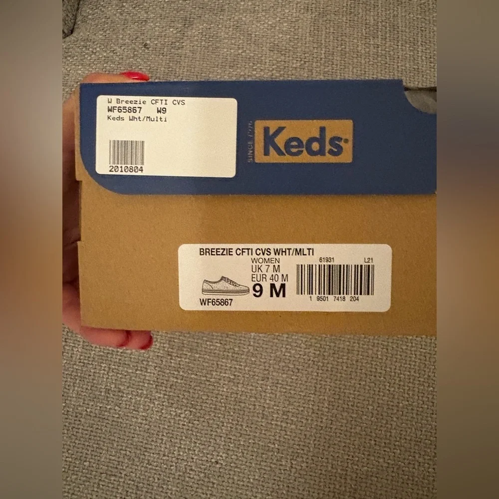 Keds Breezie Confetti Canvas Sneakers White Multi 9 Women New in Box WF65867 - Picture 4 of 16